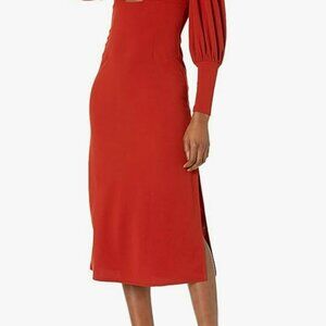 Wild Meadow - Balloon Sleeve Keyhole Midi Dress - Size Small